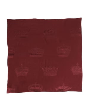 Bordeaux Zijde Kroon Vierkante Mannen Foulard Sjaal