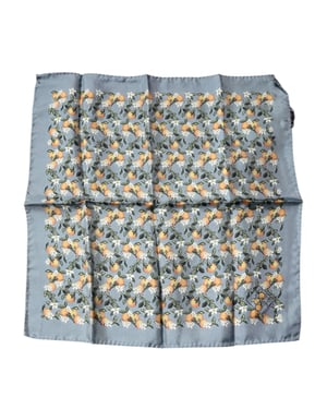 Grå Apelsiner Silkesfyrkantig Näsklippduk Scarf