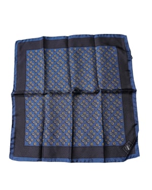 Blå Nyckelpiga Silkesfyrkantig Näsduksscarf