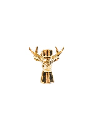 House Vitamin Candle holder reindeer ceramic gold 16x9x16,5cm