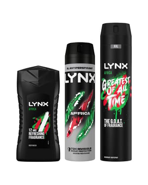 Lynx Africa 3pk Bundle of 200ml AP Deo, 250ml Body Spray & 50ml Shower Gel