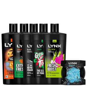 Lynx Africa XXXL Shower Gel 700ml & Manwasher 2-Sided Shower Tool