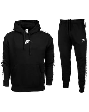 Nike Tape Mens Black Sportswear Fleece Tracksuit