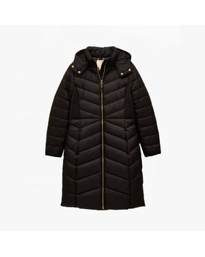 Joules Pembury Womens Showerproof Longline Padded Coat With Hood Black