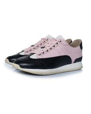 Hermes Goal sneakers in zwart en roze
