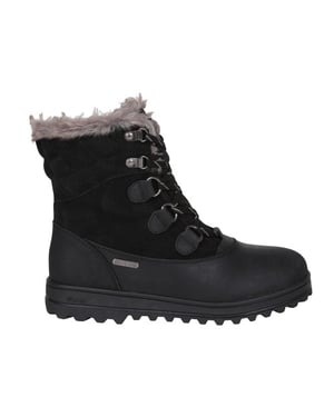 Mountain Warehouse Dam Vostock Läder Vattentäta Termiska Snöboots (Svart)