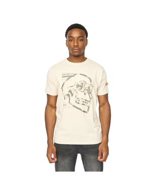 Duck and Cover Heren Skullmatic T-Shirt (Gebroken wit)