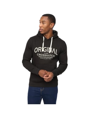 Crosshatch Heren Vintarge Hoodie (Zwart)