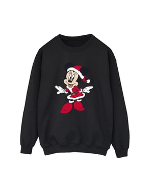 Disney Dames/Dames Minnie Mouse Kerst Sweatshirt (Zwart)