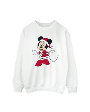 Disney Dames/Dames Minnie Mouse Kerst Sweatshirt (Wit)