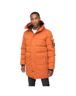 Crosshatch Heren Milwaka Lange Jas (Verbrande Oranje)