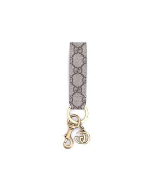 Beige Stoffen Sleutelhanger