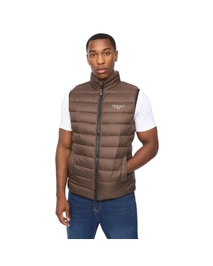 Crosshatch Heren Gattering MVE Gewatteerd Gilet (Bruin)