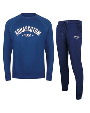 Aquascutum Old School Crewneck Marineblauwe Trainingspakset