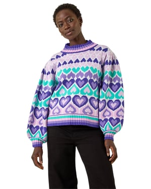 Heart High Neck Knit Jumper