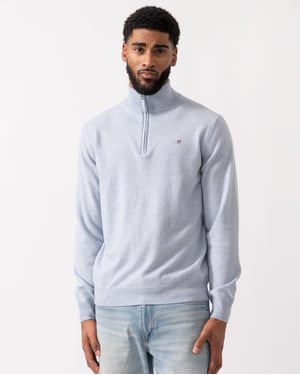 Half Zip Jumper in Light Blue