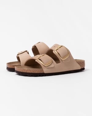 Two Big Buckle Adjustable Sandals in Beige