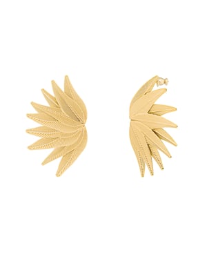 Gold Plated Statement Floral Stud Earrings