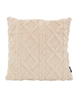 NOVÉE Furry cross beige | 45 x 45 cm | kussenhoes | polyester