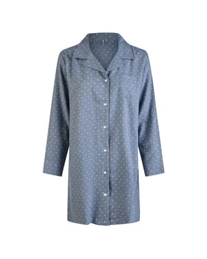 By Louise Dames pyjama nachthemd flanel met knoopjes gestipt