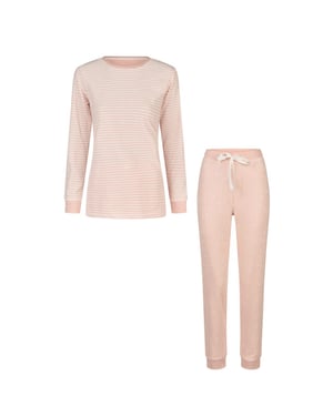 By Louise Dames winter pyjama set lang badstof gestreept