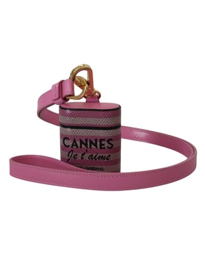 Dolce & Gabbana Chic Leren AirPods Hoes in Vrouwen Roze