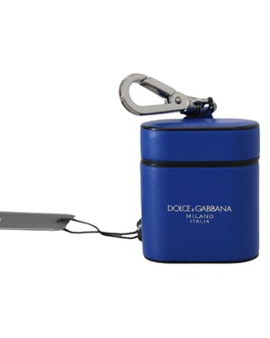 Dolce & Gabbana Elegante Blauwe Leren Airpods Dameshoes