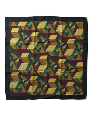 Geometric Print Silk Handkerchief