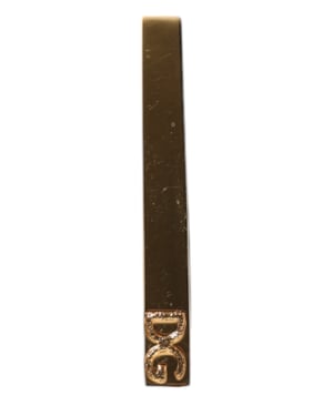 Gouden Tonaal Messing Logo Gestempelde Stropdasclip Bar