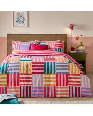 Furn Ana Stripe Reversible Duvet Cover Set, King