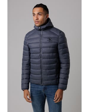 Grey Lightweight Zip Through Hooded Padded Jacket With Zipped Pockets