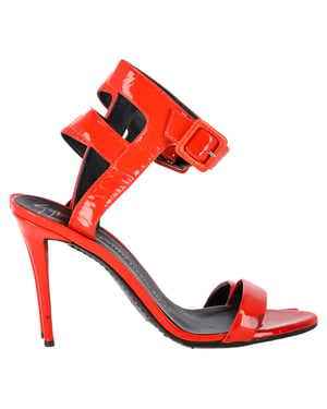 Giuseppe Zanotti High Ankle Strap Sandal Heels in Red Patent Leather
