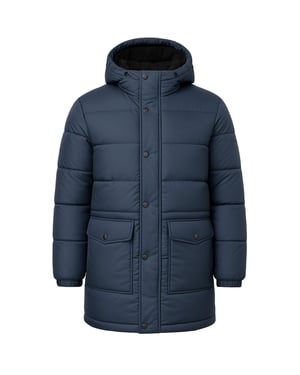 Hunter Interpid Mens Navy Long Puffer Coat
