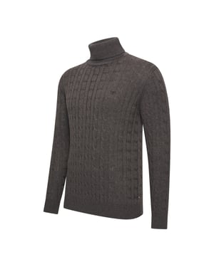Cappuccino Italia Trui Aosta Cable Pullover Grijs