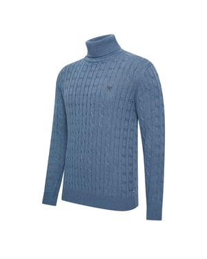 Cappuccino Italia Trui Aosta Cable Pullover Blauw