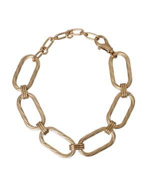 Gouden Toon Messing Grote Schakel Ketting Sieraad Halsketting