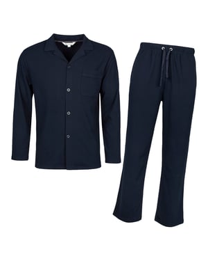 Herrarnas thermopyjamas-set med långärmad topp och byxor för kalla nätter