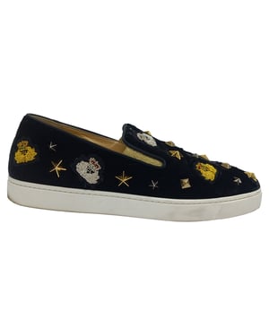 Christian Louboutin Miss Academy Slip-On Sneakers in Zwart Velours