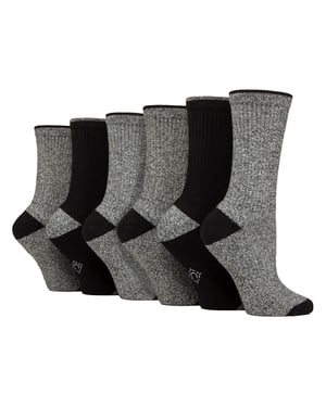 6 Pairs Ladies Water Repellent Midweight Outdoor Socks for Hiking & Walking