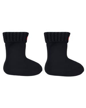 Hunter Recycled Mini Cable Kids Black Boot Socks
