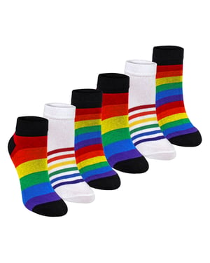 6 Pack Kids Jongens Meisjes Regenboog Trainer Katoenen Sokken Kleurrijke Gestreepte Sokken