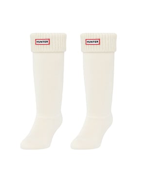 Hunter Waffle Tall White Boot Socks