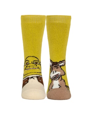 Kindersokken met thermisch Shrek-patroon en zachte geborstelde voering