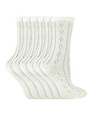 6 Pair Soft Cotton Rich Knee High White Uniform Kids Socks for School