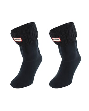 Hunter Original Cable Black Short Boot Socks