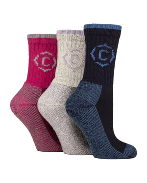 Ladies Heavy Duty Durable Cushioned Hiking Socks with Reinforced Heel & Toe