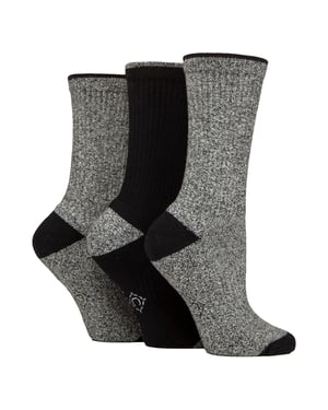 3 Pairs Ladies Water Repellent Midweight Outdoor Socks for Hiking & Walking