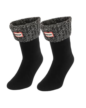 Hunter Orginal Waffle Short Black/Grey Boot Socks
