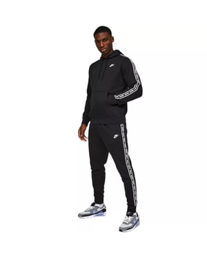 Nike Black Aries Tape Mens Fleece Hooded Tracksuit