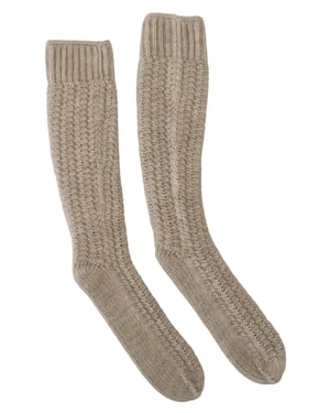 Dolce & Gabbana Chic Beige Wolmix Over-de-Knie Dames Sokken